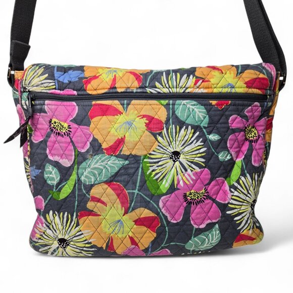 Vera Bradley Jazzy Bloom Diamond Quilted Messenger Bag Women's Floral Everyday - Picture 3 of 10